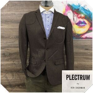 BEN SHERMAN Mens Blazer Sport Coat‎ Casual Jacket Size S ( 36R ) Brown Wool Suit